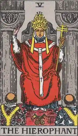The Hierophant from the Rider-Waite-Smith deck