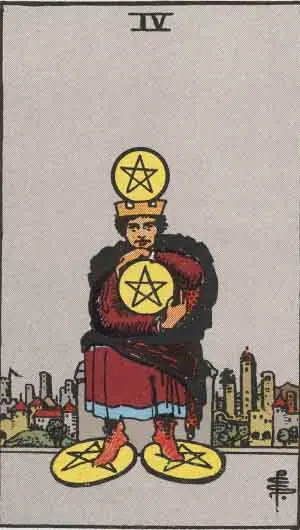 Four of Pentacles from Rider-Waite-Smith deck