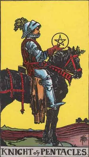 Knight of Pentacles from the Rider-Waite-Smith deck
