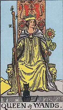 Queen of Wands from the Rider-Waite-Smith deck