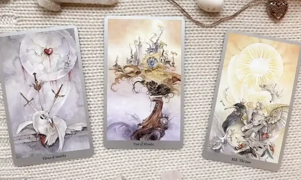 three tarot cards
